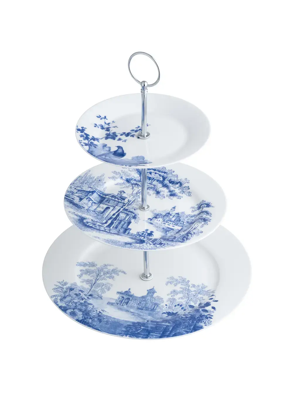 Archive Blue Three-Tier Cake Stand